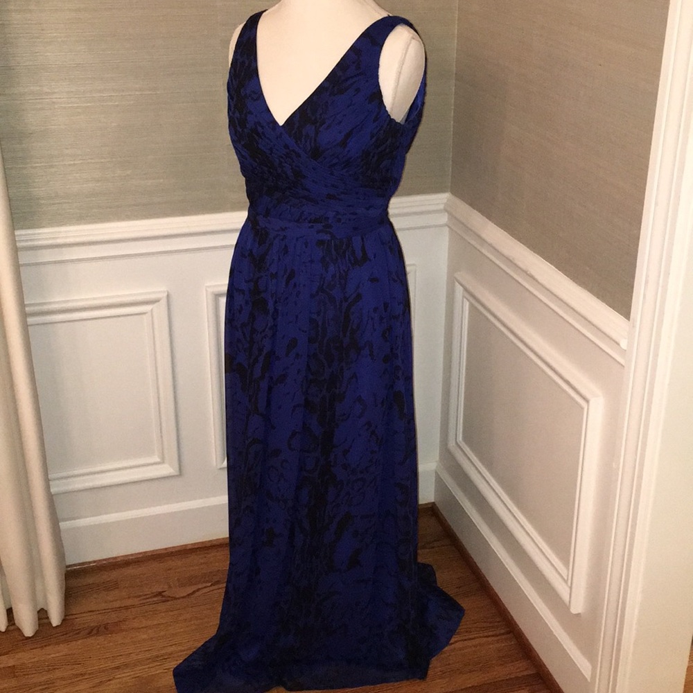 Blue Leopard Adrianna Papell Gown